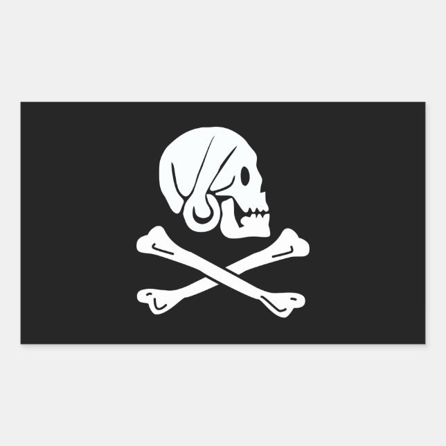 Sticker Rectangulaire Henry Chaque Drapeau Pirate (Devant)