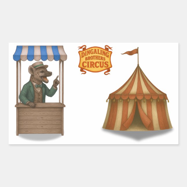 Sticker Rectangulaire Henry hyène camelot (Devant)