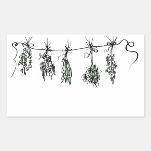 Sticker Rectangulaire Herbes du jardin