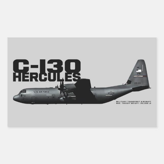 Sticker Rectangulaire Hercules C-130 (Devant)