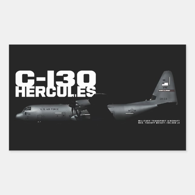 Sticker Rectangulaire Hercules C-130 (Devant)
