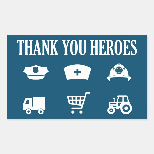 Sticker Rectangulaire Héros | Frontliners | MERCI (Devant)