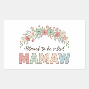 Sticker Rectangulaire Heureuse d'être appelée Mamaw