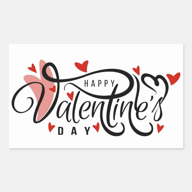 Sticker Rectangulaire Heureuse Sainte-Valentin (Devant)