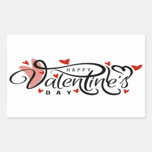 Sticker Rectangulaire Heureuse Sainte-Valentin