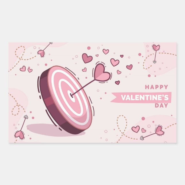 Sticker Rectangulaire Heureuse Sainte-Valentin (Devant)