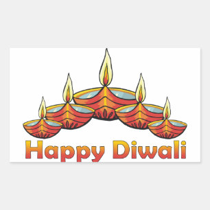 Sticker Rectangulaire Heureux Diwali Deepas