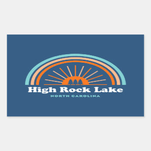 Sticker Rectangulaire High Rock Lake North Carolina Rainbow