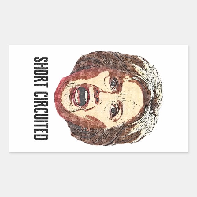 Sticker Rectangulaire Hillary Clinton A Courte Circulé (Devant)