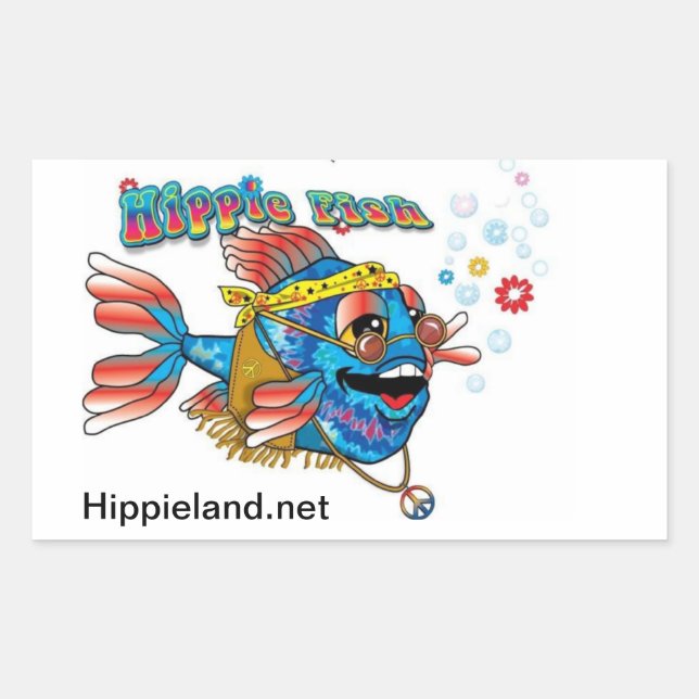Sticker Rectangulaire Hippie (Devant)
