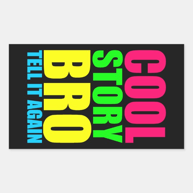 Sticker Rectangulaire Histoire cool néon mec (Devant)