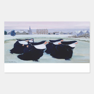 Sticker Rectangulaire Hiver au couvent