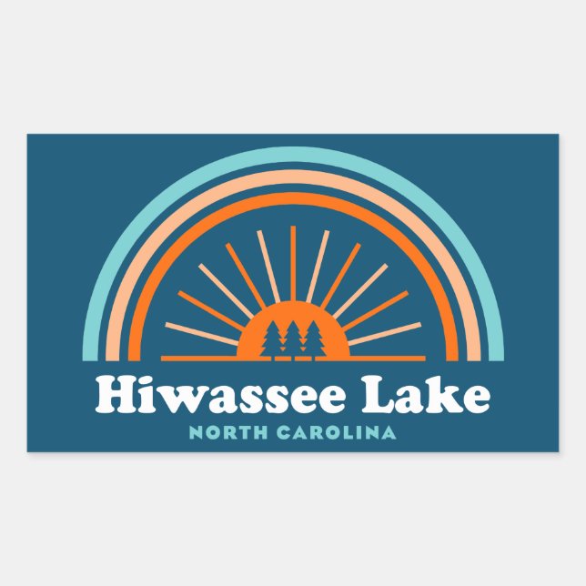 Sticker Rectangulaire Hiwassee Lake North Carolina Rainbow (Devant)
