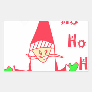 Sticker Rectangulaire Ho Ho Ho Merry Christmas From Santa.png