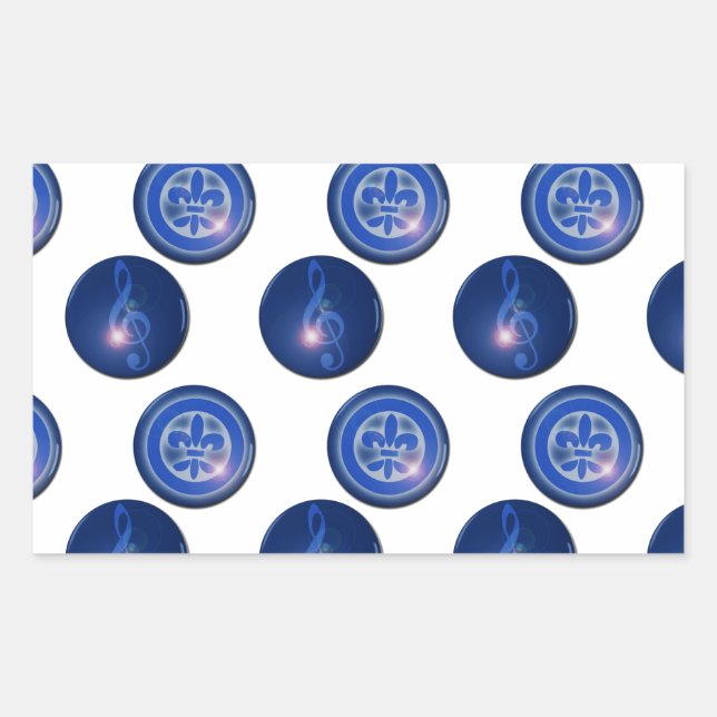 Sticker Rectangulaire Ho´oponopono Fleur de lis et Clé du Soleil (Devant)