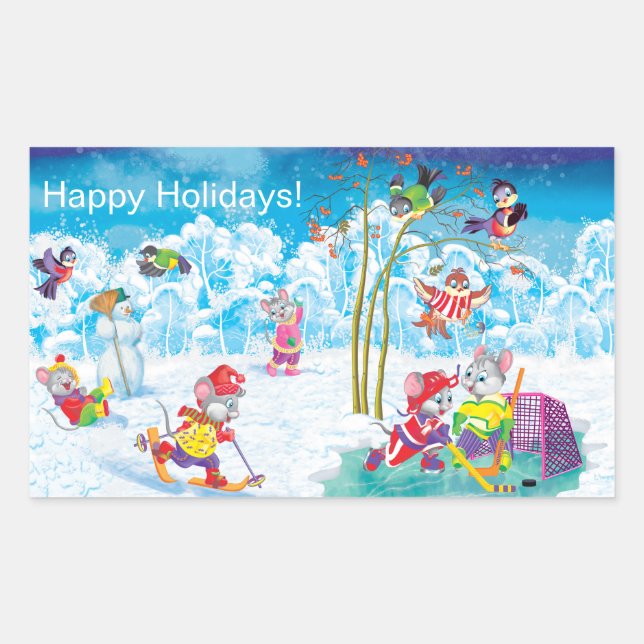 Sticker Rectangulaire hockey (Devant)