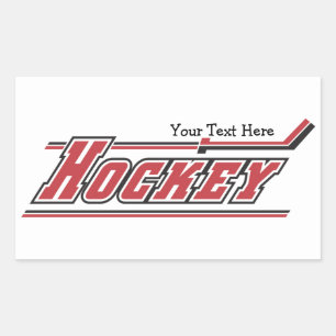 Sticker Rectangulaire Hockey (personnalisable)