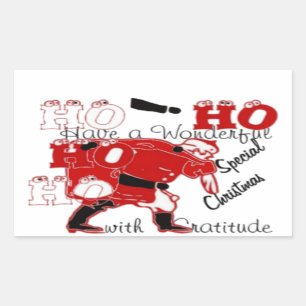 Sticker Rectangulaire HOHOHO Avoir un merveilleux Noël avec gratitude