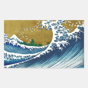 Sticker Rectangulaire Hokusai Big Wave Japon Art japonais