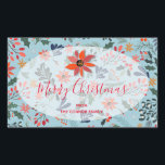 Sticker Rectangulaire Holiday Christmas<br><div class="desc">Joyeux autocollants rectangulaires personnalisés de Noël avec des fleurs d'hiver modernes et élégantes - poinsettias, baies et feuilles - avec votre nom et votre accueil en lettrage chic. Tout le texte, les polices, les couleurs de police et la couleur arrière - plan peuvent être modifiés, il suffit de cliquer sur...</div>