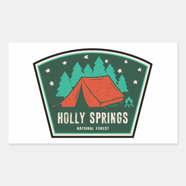 Sticker Rectangulaire Holly Springs National Forest Mississippi Camping (Devant)