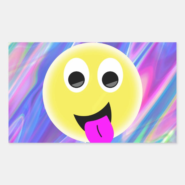 Sticker Rectangulaire hologramme émoji (Devant)