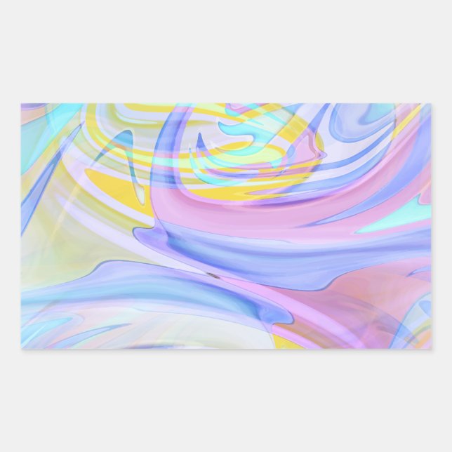 Sticker Rectangulaire hologramme pastel (Devant)