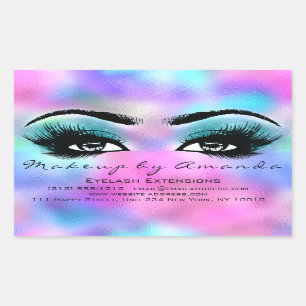 Sticker Rectangulaire Holographe de beauté Eyelash Extension Maquillage