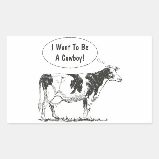 Sticker Rectangulaire Holstein Pensait Vache La Personnaliser (Devant)