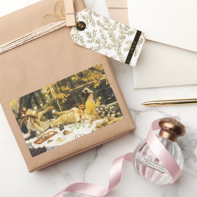 Sticker Rectangulaire Holyday, le pique-nique de James Tissot, Art Victo (Cadeaux)