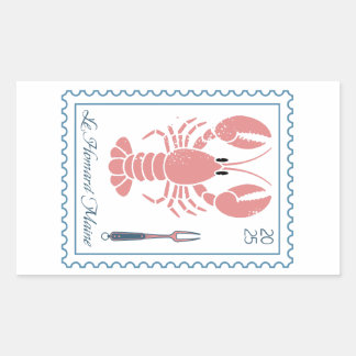 Sticker Rectangulaire Homard Maine Nouvelle-Angleterre Océan marin Nauti