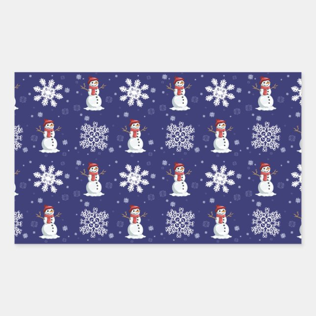 Sticker Rectangulaire Hommes neigeux (Devant)