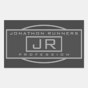 Sticker Rectangulaire Hommes Sporty Geometry Grey & Dark Grays Business