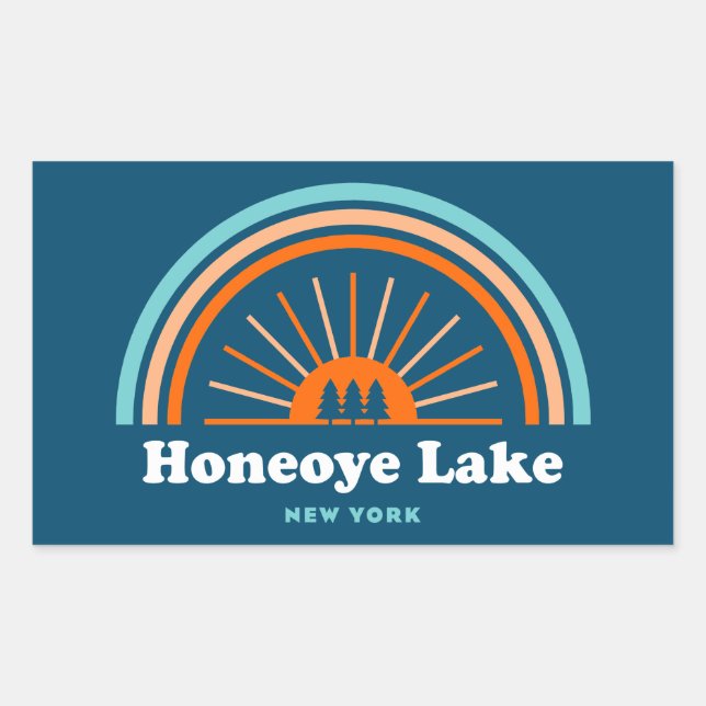 Sticker Rectangulaire Honeoye Lake New York Rainbow (Devant)
