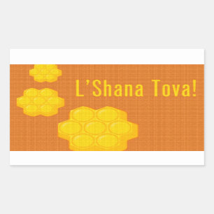 Sticker Rectangulaire Honeycombs L'Shana Tova