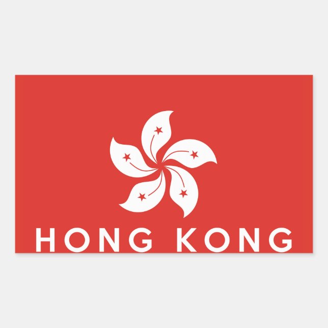 Sticker Rectangulaire hong kong nom du symbole du pays (Devant)