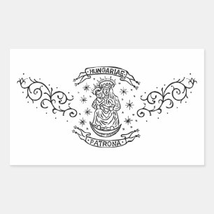 Sticker Rectangulaire hongrie motif religieux vierge médiévale mary jesu