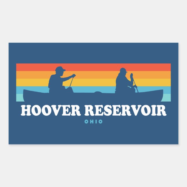 Sticker Rectangulaire Hoover Réservoir Ohio Canoe (Devant)