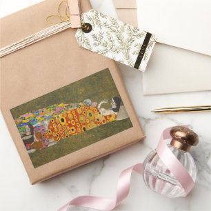 Sticker Rectangulaire Hope II par Gustav Klimt, Art Nouveau Vintage