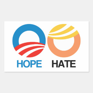 Sticker Rectangulaire HOPE (Obama) HAITE (Trump)