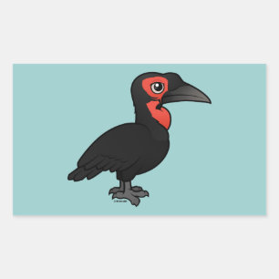 Sticker Rectangulaire Hornbill du Sud Birdorable
