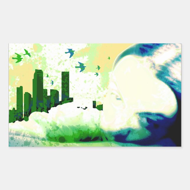 Sticker Rectangulaire hors de portée. (Devant)