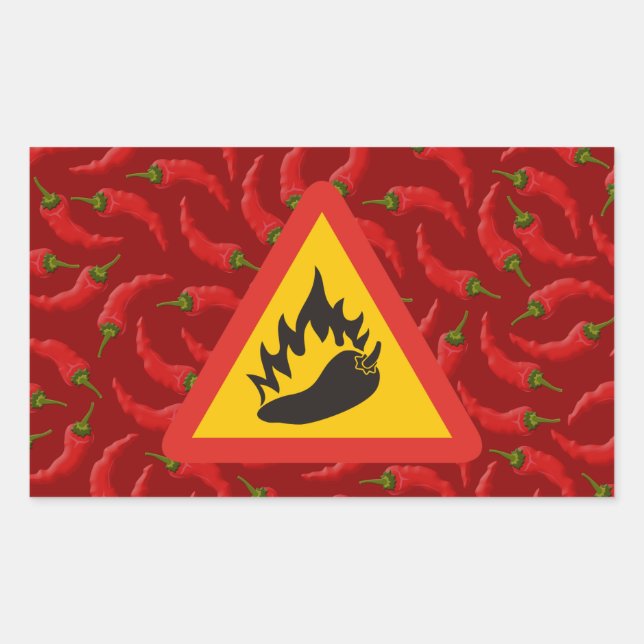 Sticker Rectangulaire Hot pepper danger (Devant)