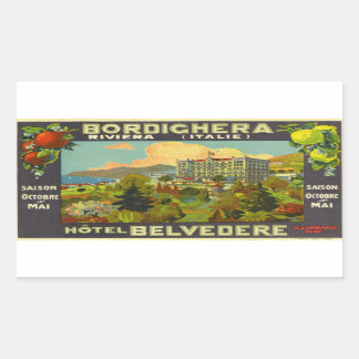Sticker Rectangulaire Hotel Belverdere Bordighera Rivera Italie