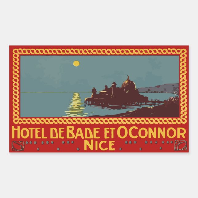 Sticker Rectangulaire Hotel de Bade et Connor (Nice) Vector format (Devant)