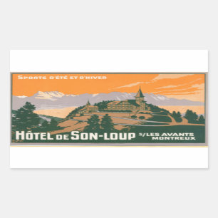 Sticker Rectangulaire Hôtel de son-loup Montreux Suisse