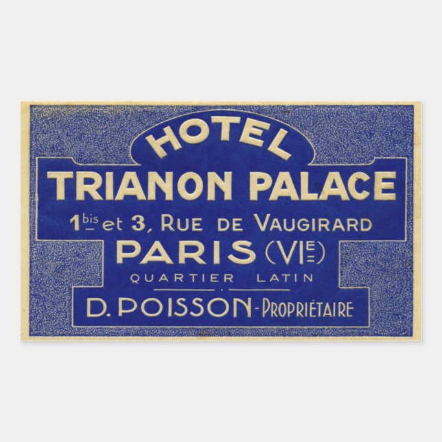 Sticker Rectangulaire Hôtel Trianon Palace (Paris France) (Devant)