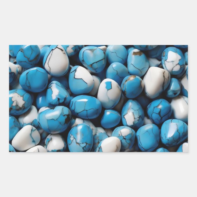 Sticker Rectangulaire Howlite bleu (Devant)