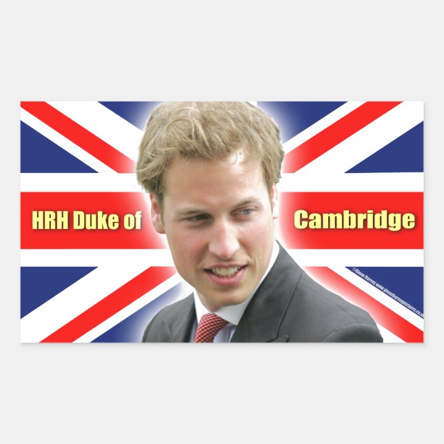 Sticker Rectangulaire HRH Duke de Cambridge - Stunning ! (Devant)