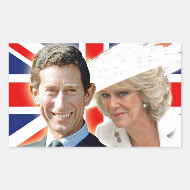 Sticker Rectangulaire HRH Prince Charles et HRH Duchess of Cornwall (Devant)